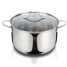 BERLINGER HAUS Silver Jewellery Collection rozsdamentes acél fazék hőálló üveg fedővel, 24 cm edény