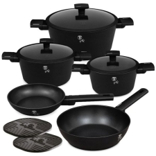 Berlingerhaus Matte Black Collection titán felületű edénykészlet, 10 db edény