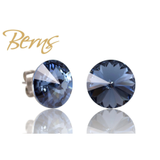 Berns Dots fülbevaló petrol kék színű Berns eredeti európai® kristállyal fülbevaló