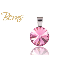 Berns Fémmedál rózsaszín színű Berns eredeti európai® kristállyal medál