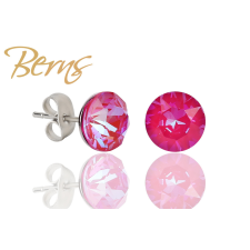 Berns Nemesacél fülbevaló rózsaszín színű eredeti európai® kristállyal fülbevaló