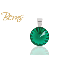 Berns Nemesacél medál smaragd zöld színű eredeti európai® kristállyal medál