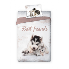 Best Friends ágyneműhuzat, Kutya és Macska, 140x200 + 70x90 cm (002) lakástextília