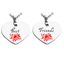 Best Friends rózsás páros medál lánccal vagy kulcstartóval (többféle) medál