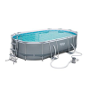 Bestway Bestway® Power Steel™ medence, 56448, szűrő, szivattyú, létra, ponyva, adagoló, 4,88 x 3,05 x 1,07 m