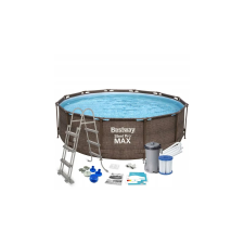 Bestway MYKONOS LUX rattan hatású fémvázas medence szett 366 x 100 cm medence