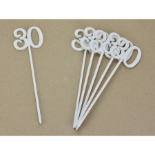  Beszúrható számok 30-as fehér 6db/csomag dekorációs kellék