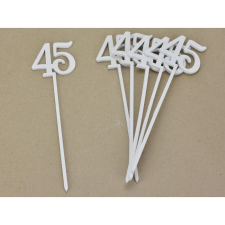  Beszúrható számok 45-ös fehér 6db/csomag dekorációs kellék