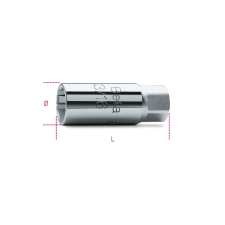 Beta 009560020 956E 16 3/8”-os gyertya-dugókulcs, krómozott, hatlapú dugókulcs