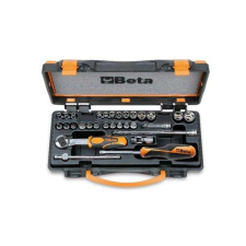 Beta 900/C24 13 hatlapú dugókulcs, 11 csavarhúzó-dugókulcs és 6 tartozék, fémdobozban dugókulcs