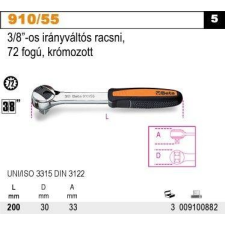  Beta 910/55 3/8”-os irányváltós racsni, 72 fogú, krómozott dugókulcs