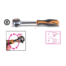 Beta 910/58 Irányváltós Racsni 3/8" 52 Fogú dugókulcs