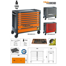 Beta RSC24AXL/9-A-9 FIÓKOS SZERSZÁMKOCSI BORULÁSGÁTLÓ RENDSZERREL, HOSSZÚ MODELL (024004297) szerszám kiegészítő