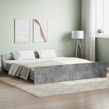 betonszürke ágykeret fej- és lábtámlával 200 x 200 cm ágy és ágykellék