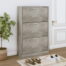  betonszürke szerelt fa cipőszekrény 63x24x103 cm bútor