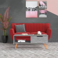  betonszürke szerelt fa dohányzóasztal 100 x 49,5 x 43 cm bútor