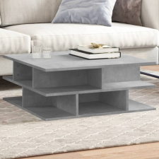 betonszürke szerelt fa dohányzóasztal 70x70x29 cm bútor