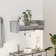 betonszürke szerelt fa fali polc 100 x 35 x 30,5 cm bútor