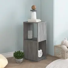  betonszürke szerelt fa forgószekrény 34,5x34,5x75,5 cm bútor