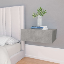 betonszürke szerelt fa függő éjjeliszekrény 40 x 30 x 15 cm bútor
