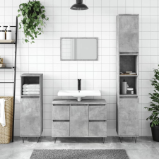  Betonszürke szerelt fa fürdőszobaszekrény 80 x 33 x 60 cm fürdőszoba bútor
