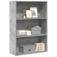 betonszürke szerelt fa könyvespolc 80 x 30 x 114 cm bútor