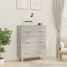 Betonszürke szerelt fa tálalószekrény 70 x 34 x 90 cm bútor