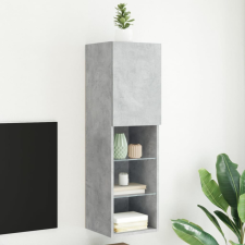 betonszürke TV-szekrény LED-lámpákkal 30,5 x 30 x 102 cm bútor