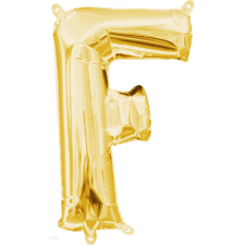 Betűs Gold, Arany mini F betű fólia lufi 33 cm party kellék