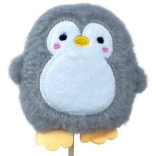  Betűzős plüss pingvin, szürke, 9x9 cm ajándéktárgy