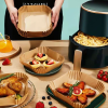 bewello Air fryer sütőpapír - olaj nélküli sütőhöz - négyzet - 20 cm - 50 db / csomag GLO-BW1020A