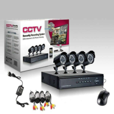 bewello CCTV Komplett Megfigyelő Rendszer 4 Kamerás éjjellátó szett, dvr rögzítővel megfigyelő kamera