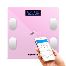 bewello Okos személymérleg - 180 kg - elemes - üveg mérleg