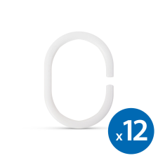 Bewello Zuhanyfüggöny-karika - műanyag, ovális - 12 db / csomag 11520b lakástextília