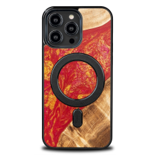 Bewood Neons Paris MagSafe-kompatibilis tok iPhone 15 Pro Max - barna-piros tok és táska