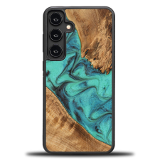 Bewood Turquoise tok Samsung Galaxy S24 Plus - barna-kék tok és táska