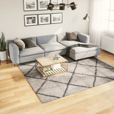  Bézs és antracit hosszú szálú bozontos modern szőnyeg 240x240cm lakástextília