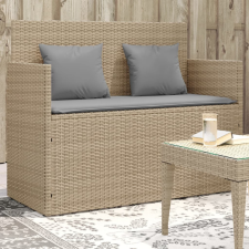  bézs polyrattan kerti pad párnákkal kerti bútor