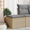  Bézs polyrattan kerti szék párnával 55 x 55 x 37 cm