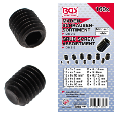 BGS Technic 160 részes hernyócsavar készlet (BGS 14135) barkácsolás, csiszolás, rögzítés