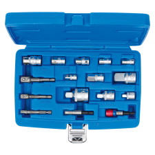 BGS Technic Behajtófej-adapter/ dugókulcs-adapter készlet, 16 darabos (BGS-6779) dugókulcs