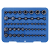 BGS Technic Behajtófej- és dugókulcs-készlet, E-profil / T-profil (Torx) / T-profil (Torx) furattal / TP-profil (Torx plus), 52 darabos (BGS-9839)