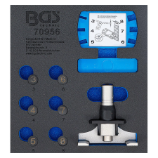 BGS Technic Fogazott szíj feszességvizsgáló és mérőeszköz-készlet, tálcán (BGS-70956) autójavító eszköz