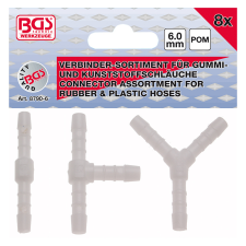 BGS Technic Tömlőcsatlakozó készletek, Üzemanyagálló, 6 mm, 8 darabos (BGS-8790-6) autójavító eszköz