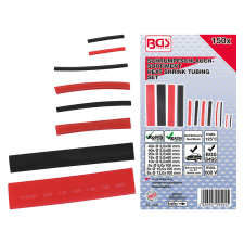 BGS Technic Zsugorcső készlet, piros/fekete, 150 darabos (BGS-9404) autójavító eszköz