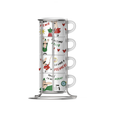 Bialetti Cappuccino csésze szett állvánnyal (4db) (TAZZ203) bögrék, csészék