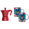 Bialetti Moka Express 6 adagos kotyogó + 2 db bögre - piros GD25
