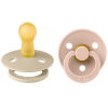 Bibs játszócumi &amp;#8211; Colour natúr kaucsuk 6-18 hó vanília és púderrózsaszín 2 db