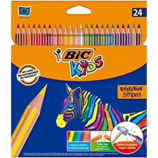 Bic Kids Evolution Stripes színesceruza készlet 24db-os famentes, hatszög 950525 színes ceruza