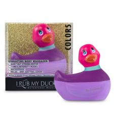 Big Teaze Toys My Duckie Colors 2.0 - csíkos kacsa vízálló csiklóvibrátor (lila-pink) vibrátorok